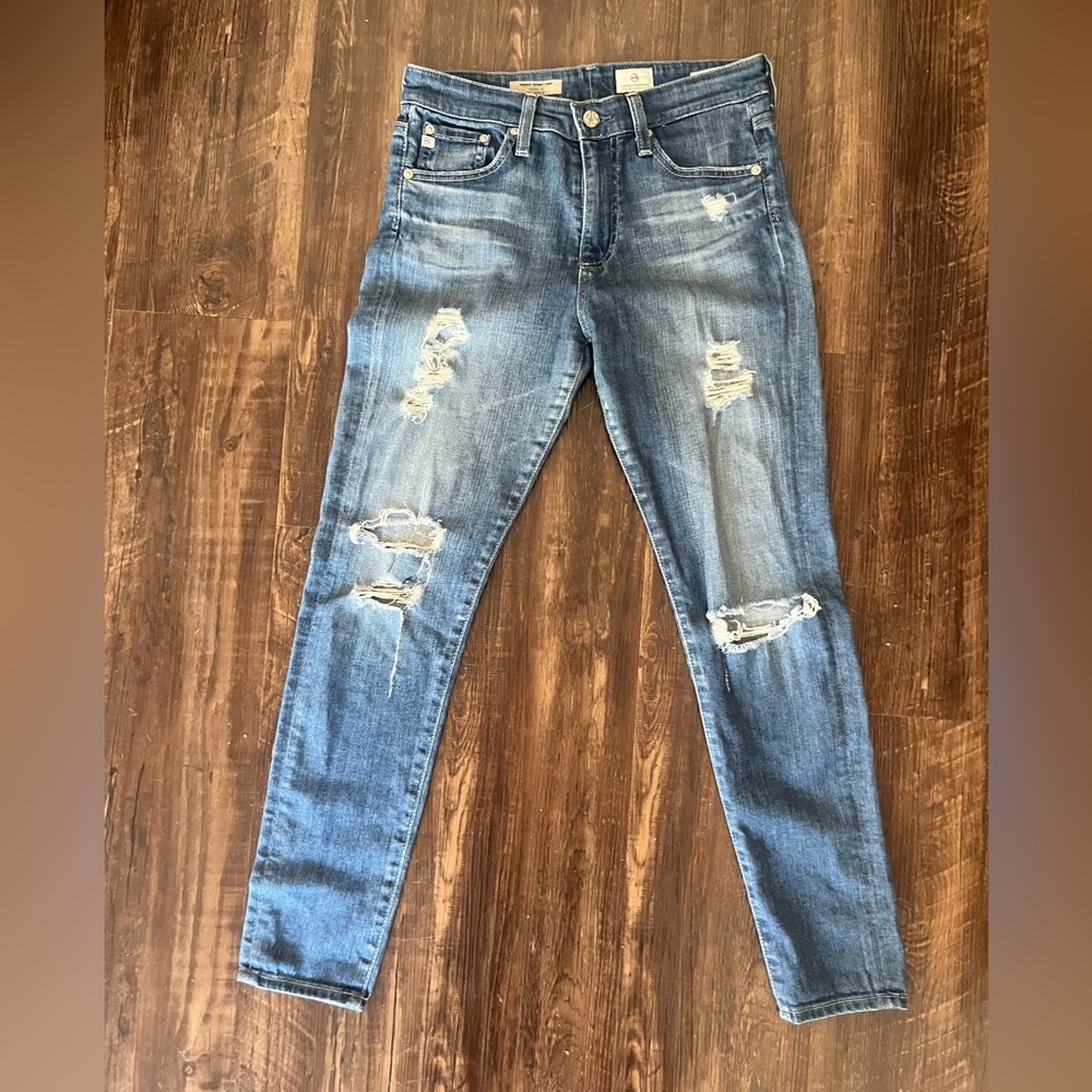 AG Adriano Goldschmied Distressed Jeans in Blue